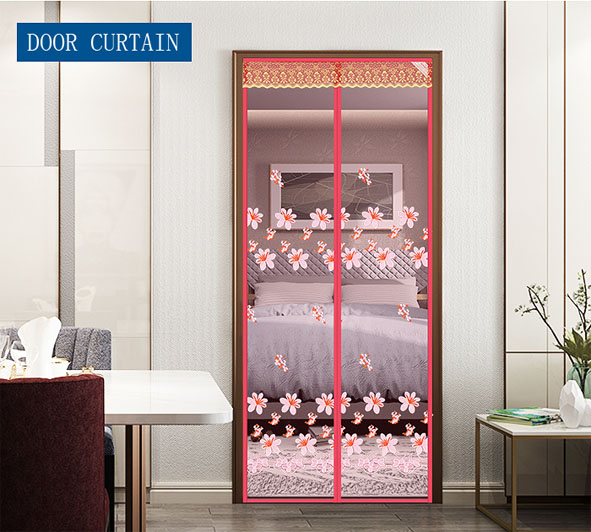 Peach Blossom Magnetic Soft Door Curtain Pink Wholesale And customization