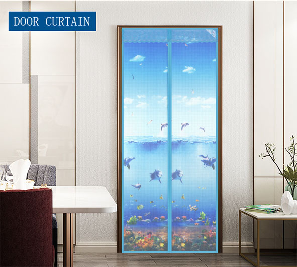 New magnetic soft curtain in 2020-Underwater world magnetic soft curtain blue