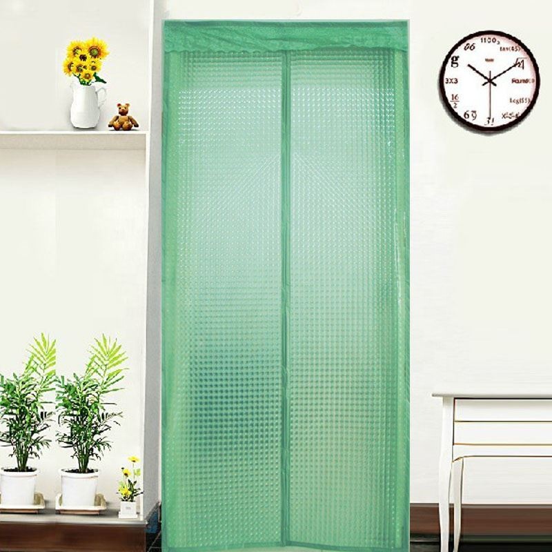 Magnetic Plastic Door Curtain screen EVA Thermal Temporary Door Cover Green